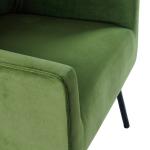 Green Velvet Upholstered Black Legs Accent Chair