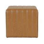 Cognac Leather Arch Ottoman