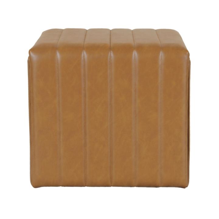 Cognac Leather Arch Ottoman