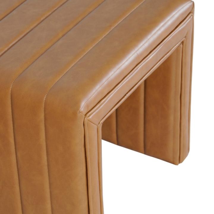Cognac Leather Arch Ottoman