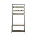 Gray and Black Wood Bench Hall Tree