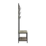 Gray and Black Wood Bench Hall Tree