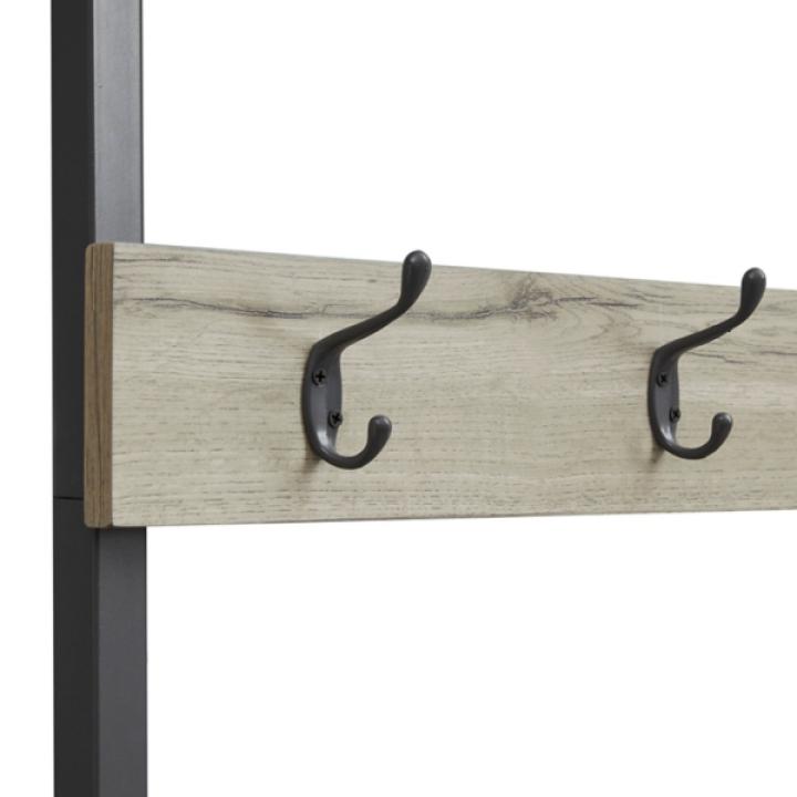 Gray and Black Wood Bench Hall Tree