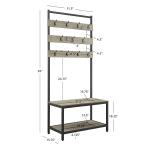 Gray and Black Wood Bench Hall Tree