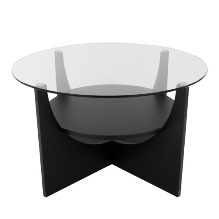 Black Round Glass Coffee Table