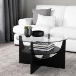 Black Round Glass Coffee Table