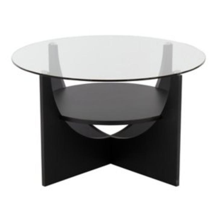 Black Round Glass Coffee Table