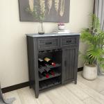Rustic Galvanized Top Wine Cabinet