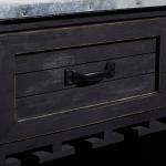 Rustic Galvanized Top Wine Cabinet