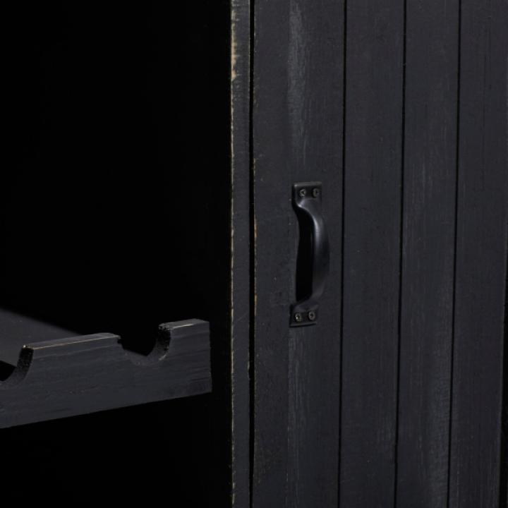 Rustic Galvanized Top Wine Cabinet