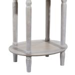 Oval Whitewashed Pine Wood Side Table
