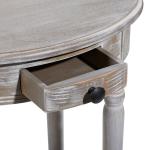 Oval Whitewashed Pine Wood Side Table