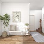 Oval Whitewashed Pine Wood Side Table