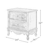 Brown Wood Traditional 2-Drawer Nightstand