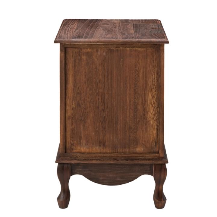 Brown Wood Traditional 2-Drawer Nightstand