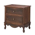 Brown Wood Traditional 2-Drawer Nightstand