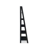 Black Wood 5-Tier Ladder Bookshelf