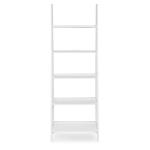 White Wood 5-Tier Ladder Bookshelf