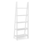 White Wood 5-Tier Ladder Bookshelf
