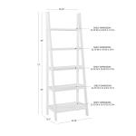 White Wood 5-Tier Ladder Bookshelf