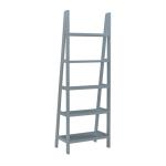 Gray Wood 5-Tier Ladder Bookshelf