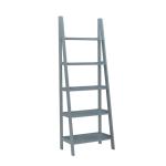 Gray Wood 5-Tier Ladder Bookshelf