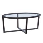 Brown Wood & Glass Top 3-pc. Table Set