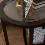 Brown Wood & Glass Top 3-pc. Table Set
