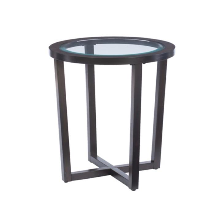 Brown Wood & Glass Top 3-pc. Table Set