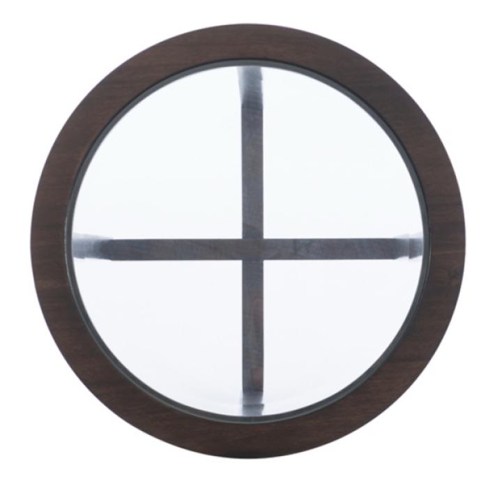 Brown Wood & Glass Top 3-pc. Table Set