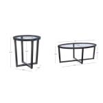 Brown Wood & Glass Top 3-pc. Table Set