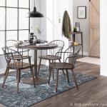 Dark Walnut Wood Spindle Dining Chairs, Set of 2