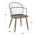 Dark Walnut Wood Spindle Dining Chairs, Set of 2