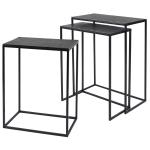 Bronze & Black Metal Nesting Side Tables, Set of 3
