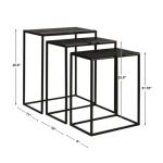 Bronze & Black Metal Nesting Side Tables, Set of 3