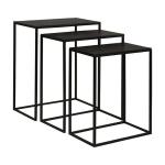 Bronze & Black Metal Nesting Side Tables, Set of 3