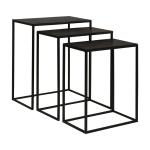 Bronze & Black Metal Nesting Side Tables, Set of 3
