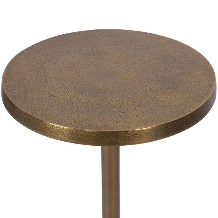 Gold Metal Cylinder Base Cocktail Table