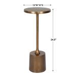 Gold Metal Cylinder Base Cocktail Table