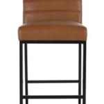 Brown Faux Leather Armless Counter Stool
