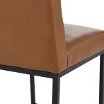 Brown Faux Leather Armless Counter Stool