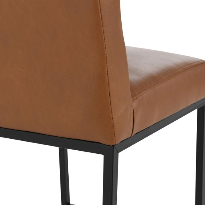 Brown Faux Leather Armless Counter Stool