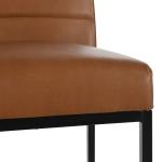 Brown Faux Leather Armless Counter Stool