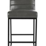 Gray Faux Leather Armless Counter Stool