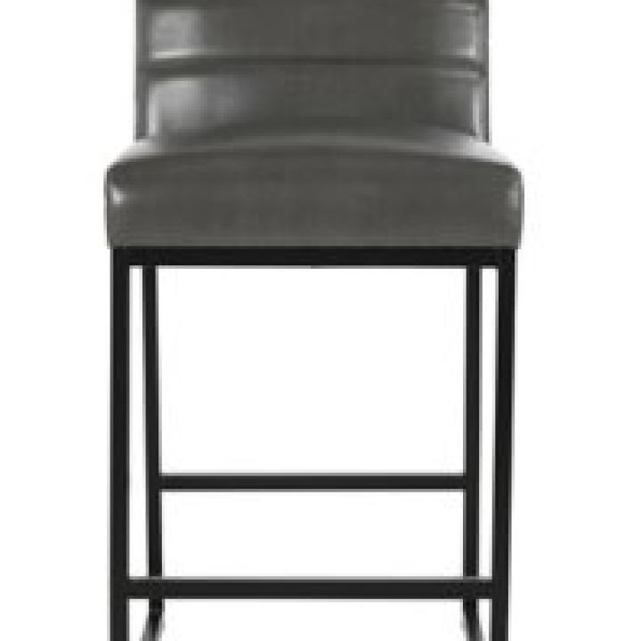 Gray Faux Leather Armless Counter Stool