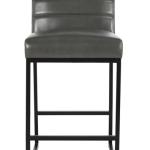 Gray Faux Leather Armless Counter Stool