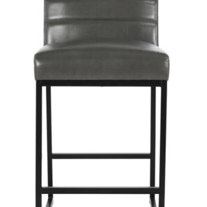 Gray Faux Leather Armless Counter Stool