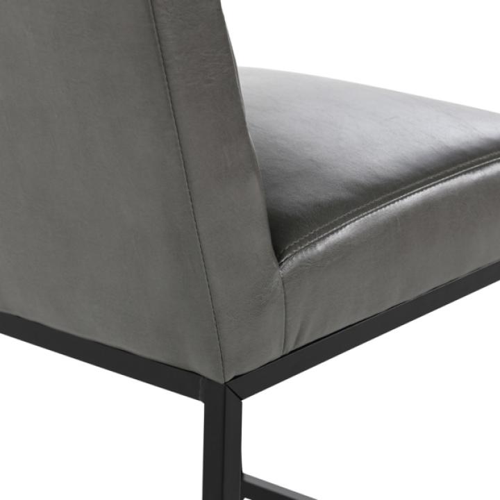 Gray Faux Leather Armless Counter Stool