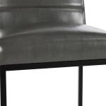 Gray Faux Leather Armless Counter Stool