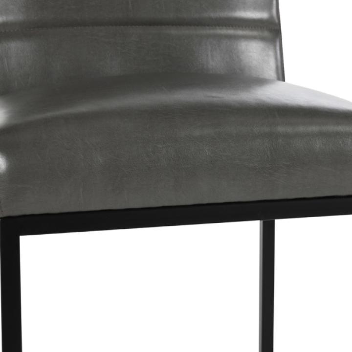 Gray Faux Leather Armless Counter Stool